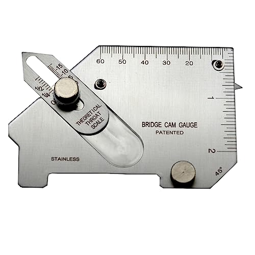 RIVERWELD Bridge Cam Gauge Welding Inspection Depth of Undercut | Checks Pitting Fillet Weld Throat Size and Length Angle of Preparation Misalignment - style: Bridge Cam Gauge