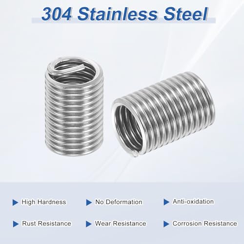 PATIKIL Wire Thread Inserts 3/8-16 UNC 2.5D 23.8mm, 20Pcs 304 Stainless Steel Helical Coiled Wire Screw Threaded Sleeve Sheath for Mechanical Equipment Automotive Repairs - size: 3/8-16 UNC, 23.8mm