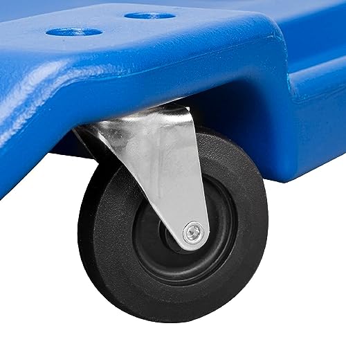 Big RED ATRP6240UR Blow Molded Plastic Rolling Garage/Shop Creeper: 40" Mechanic Cart with Padded Headrest and 6 Casters,250 LBS, Blue