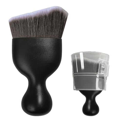 Ziciner Car Detailing Brush, Curved Soft Bristles Auto Removal Dust Collectors, Universal Vehicle Dashboard, Air Conditioner Vents etc Interior Cleaning Tool Accessories (Brown/White) - color: Brown/White, size: 1 PC