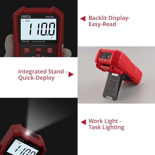 BINTA 6000 Counts Digital Multimeter with NCV Auto-Ranging Voltmeter Tester | Multimeter for Electricians and DIY, Measures AC/DC Voltage Current, Resistance Continuity Capacitance Temperature Duty Cycle - style: 6000 Counts