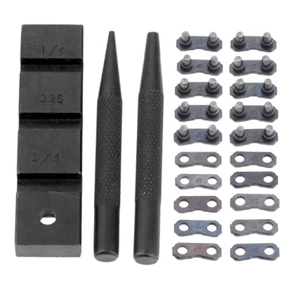 3PCS Pocket Chainsaw Breaker Chain Saw Repairing Mending Tool Set with 10 Sets 0.325'' Chainsaw Chain Joiner Link Repair Preset Straps Joining 325 058 Chain Chainsaw Breaker Joiner Mending Kit