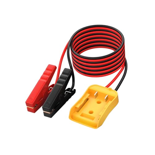 2FT 8AWG Car Jumper Cables with Adapter, Portable Vehicle Power Booster Cables, Automotive Battery Jumper Starter for Jump Starting Using Tool, Compatible with 20V Battery - size: 2FT