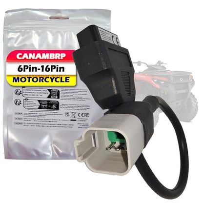 6 Pin to 16 Pin OBD2 Adapter Cable for BRP & CAN-AM, Motorcycle Diagnostic Tool Connector Fits for CAN-AM Spyder, ATV, UTV and BRP Moto Bike