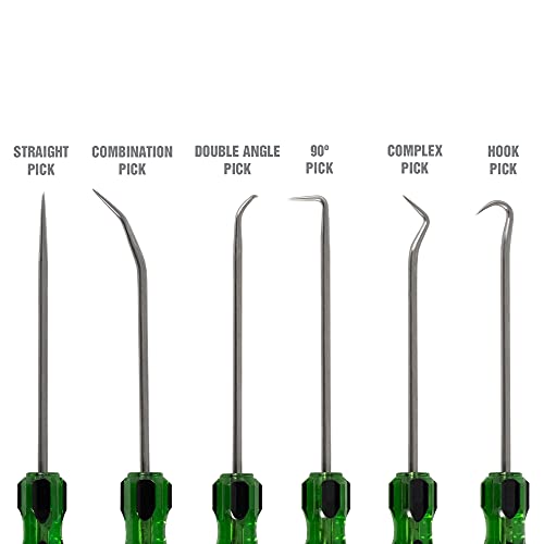 OEMTOOLS 26545 6 Piece Hook And Pick Set With Acetate Handle, Hook Tool And Pick Tool, Vehicle Pick And Hook Set, Pick Tool Set For Mechanics - style: 6 Piece