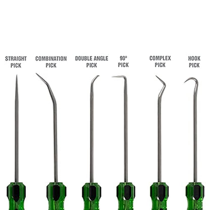 OEMTOOLS 26545 6 Piece Hook And Pick Set With Acetate Handle, Hook Tool And Pick Tool, Vehicle Pick And Hook Set, Pick Tool Set For Mechanics - style: 6 Piece