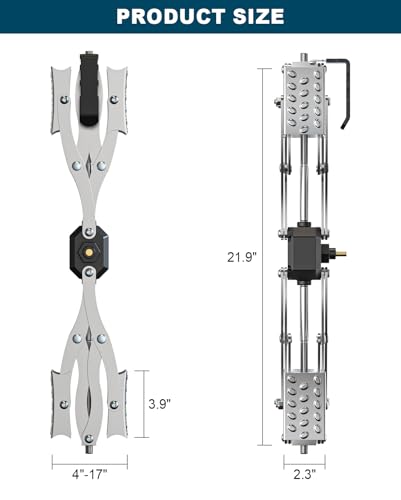 X Chocks XL [Extended Allow Drill Adjust], A Pair 4'' to 17'' Wheel Stabilizer for Travel Trailers, RV Tire Stabilizers Locked Chocks for Campers Travel Trailers Trucks, Wheel Scissor with Wrench - color: Gray