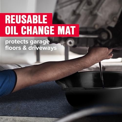 STP Heavy Duty Reusable Oil Change Mat, Extra Large Dual-Layer, Pro-Series, Absorbs Oil Leaks and Spills, 30” x 42”