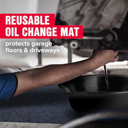 STP Heavy Duty Reusable Oil Change Mat, Extra Large Dual-Layer, Pro-Series, Absorbs Oil Leaks and Spills, 30” x 42”