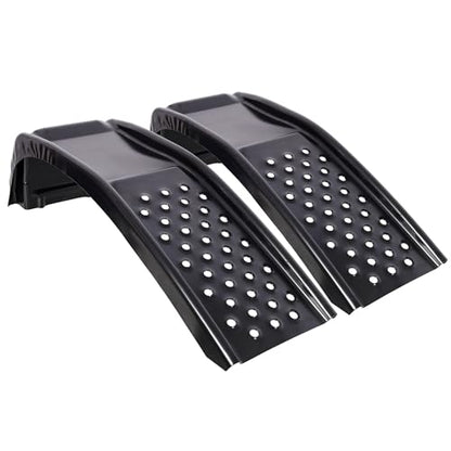 Heavy Duty Car Ramps Set of 2, Steel Auto Ramps 8000 LBS Capacity, Low Profile Car Ramps for Oil Change, Vehicle Service Ramp for Cars SUV & Light Trucks, 9" Lift Height (Black) - color: Black