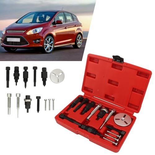 13PCS AC Hub Puller Kit AC Hub Installer Service Tool Set with 2 & 3 Hole Puller Plates Con Removal and Installation Kit with Storage Case for Automotive Repair
