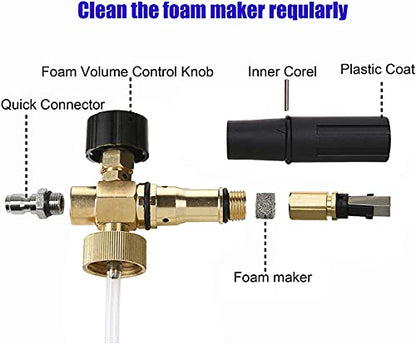 Tool Daily Short Pressure Washer Gun with Foam Cannon, 1/4 Inch Quick Connector, with 5 Pressure Washer Nozzle Tips, 1 Liter - style: Foam Gun