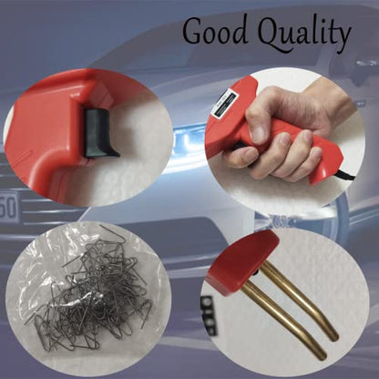110V Plastic Welding Machine 50w Car Bumper Repair Welding Tool Welding Gun Plastic Welder Car Plastic Bumper Repair Tool Kit with Flat/Outside Corner/Inside Corner/Wave Staples and Knife