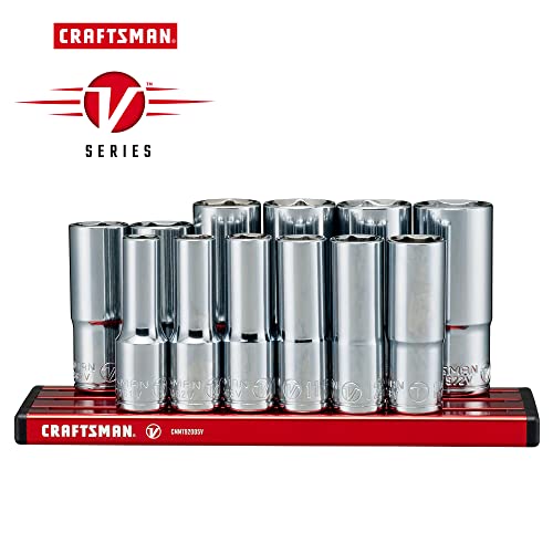 CRAFTSMAN V-SERIES Socket Set, Deep MM, 3/8 Inch Drive, 12 Piece (CMMT17560V) - style: Deep MM