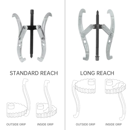 ChgImposs 10 Inch 3-Jaw Gear Puller, 2 Jaw 3 Jaw Puller for Pulley Gears Bearings and Flywheels, Heavy Duty Pulley Puller with Reversible Jaws, High Carbon Steel Removal Tool Bearing Puller Tool - size: 10 Inch