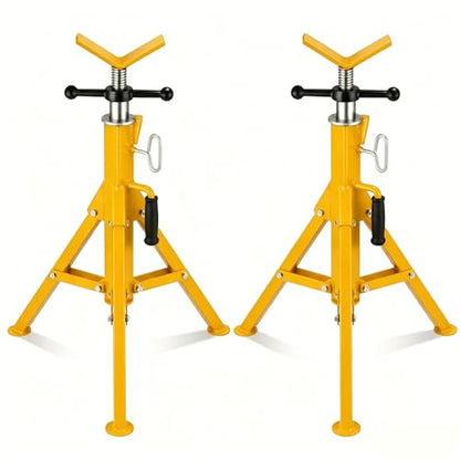 Garvee V Head Tripod Pipe Jack Stand, 1/8"-12" Pipe Support Rest, 2500 LB Heavy Duty Carbon Steel Adjustable 28"-52" Folding Portable Pipe Stand for Welding Pipe | Heavy Duty Carbon Steel Adjustable 28"-52" Folding Portable Pipe Stand for Welding Pipe - c
