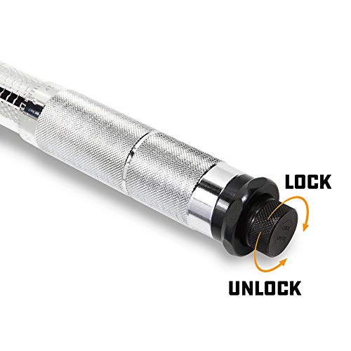 Powerbuilt 3/4-Inch Micrometer Torque Wrench, 100-600 Foot/Pounds, Reversible Ratchet Clicks, Lockable - 641434 - size: 3/4 in.
