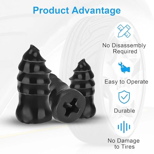 Tire Plug Kit, Tire Repair Rubber Nail Kit with Screwdriver, 2 Sizes Self-Sealing Screw-in Tire Repair Plugs, for Tubeless Tire Puncture Repair for Car, Truck, Motorcycle ﻿ (10)