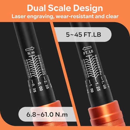 Kerry 3/8" Spark Plug Torque Wrench Set, 14mm 16mm Magnetic Swivel Sockets | 5-45 ft-lb 10-Piece Kit with 5/8", 3/4", 13/16", 14mm, 18mm 6-Point Sockets, Extension and Universal Joint for Easy Removal - size: 5-45FT.LB 10-piece, style: 3/8"