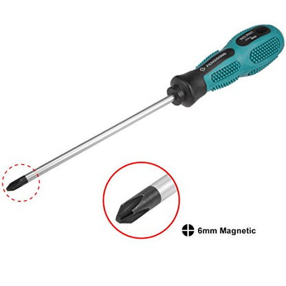 uxcell #2 Phillips Screwdriver 6 Inch Round Shaft Non Slip Comfortable Handle - size: PH2 x 6"