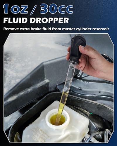 3L Brake Fluid Bleeder Kit w/ 1L Catch Bottle, Pressure Brake Bleeding Tool, Manual Power Bleeder Pump for Flush Brakes and Clutch Systems, Includes 43.5/45/49.5/50.7mm Master Cylinders Caps - color: White, Bleeder Kit