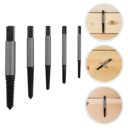 Broken Screw Extractor Set 5pcs Metric Bolt Remover Kit with Drill Bits for Automotive Repairs and DIY Maintenance