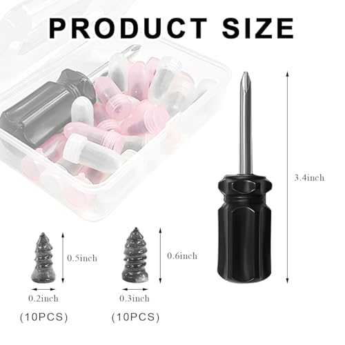 21 PCS Tire Repair Nails Kit, Self-Service Vacuum Tire Repair Spiral Rubber Screws Fast Tool with Screwdriver, Emergency Tyre Repair Nail Kit with Plugs with Box for Car Bikes