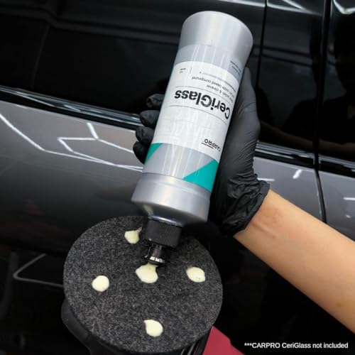 CARPRO GlassCUT Glass Polishing Pad - Polish Glass Scratches Etching, Remove Waterspots, Correct and Clean Damaged Windshield & Window Glass - Aggressive Rayon Heavy Pad - 5" (1 Pack) - size: 5 inch (Pack of 1)