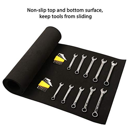 CASOMAN Professional Tool Box Liner and Drawer Liner - 16 inch (Wide) x 6 feet (Long), Non-Slip,Black - size: 15.9"W x 72"L