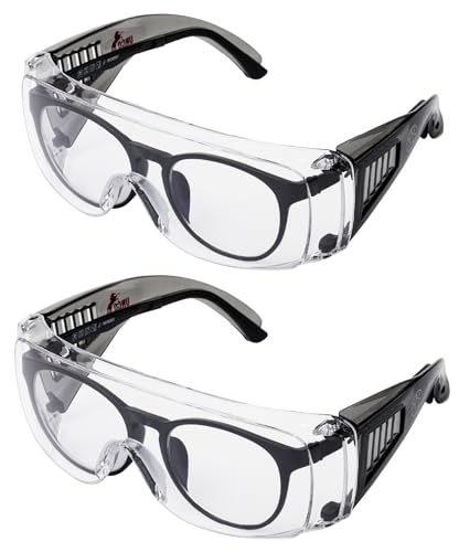 UNCO- Safety Goggles Over Glasses, Protective Goggles, Anti Fog, Work, Safety Glasses Over - color: Black, size: 2 Pack