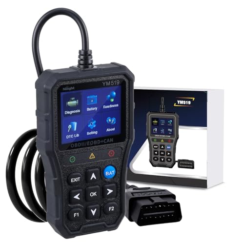 Nilight YM519 2.8” Large Screen OBD2 Scanner - Enhanced Automotive Computer Diagnostic Tool - Car Code Reader for Engine Faults, I/M Readiness & Emission Test for All OBD II Protocol Cars - color: B