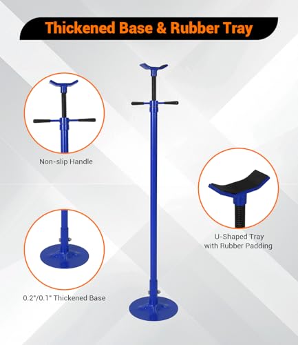 2PACK Underhoist Support Stand, 3/4 Ton Jack Stand, Under Hoist Stand for Vehicle Lifting & Support, 1655Lbs Capacity, Lifting from 38.4 to 75.4Inch, - color: Blue | Round Base