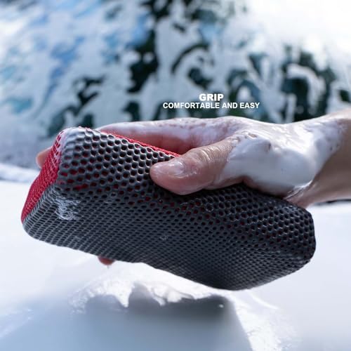 2 Pcs Fine Grade Clay Scrubber for Auto Detailing and Car Detailing, Clay Sponge Decontaminates Debris, Painted Surfaces, and Road Grime Efficiently and Easily, Enhance Gloss and Color Depth