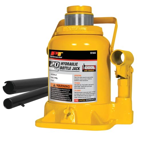 Performance Tool W1644 20 Ton (40,000 lbs.) Heavy Duty Shorty Bottle Jack - size: 20-Ton - Shorty