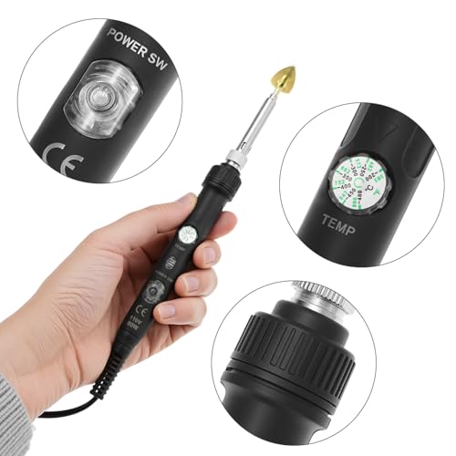 QWORK Plastic Welding Kit for Surface Repair - 80W, 110V, Adjustable Temperature 200-480℃ with Complete Accessories Set, Welder Tool
