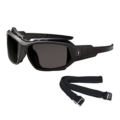 Ergodyne Skullerz Loki Convertible Anti Fog/Scratch Safety Spoggles Glasses-Includes Gasket and Strap to Convert to Goggle - color: Smoke Lens