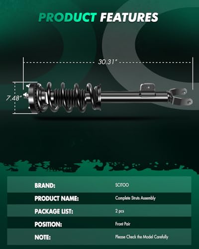 SCITOO Front Strut Assembly Automotive Replace 272665 Quick Struts Shock for Chrysler 300,for Dodge Challenger,for Dodge Charger - Set of 2