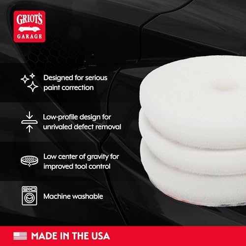 Griot's Garage BOSS 3" Fast Correcting Foam Pads for Car Polishing and Detailing, Buffing Pads for Moderate to Severe Scratch Removal, Set of 3 - size: 3 Inch Pads (Set of 3)