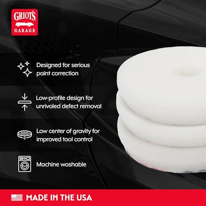 Griot's Garage BOSS 3" Fast Correcting Foam Pads for Car Polishing and Detailing, Buffing Pads for Moderate to Severe Scratch Removal, Set of 3 - size: 3 Inch Pads (Set of 3)