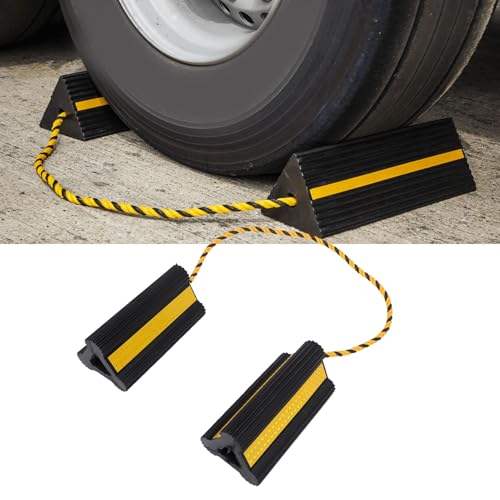Heavy Duty Rubber Wheel Chocks, 210x100x100mm, 1 Pair, for Travel Trailers, RVs, Cars, and Trucks