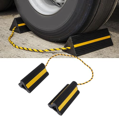 Heavy Duty Rubber Wheel Chocks, 210x100x100mm, 1 Pair, for Travel Trailers, RVs, Cars, and Trucks