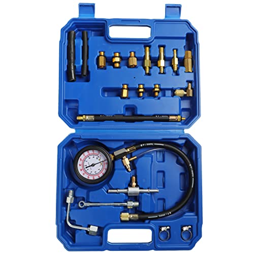 TU-114 Auto Fuel Pressure Gauge Tester Kit Gasoline Pressure MetersAutomobile Instrument Testing Tool(Blue) - color: Blue 1