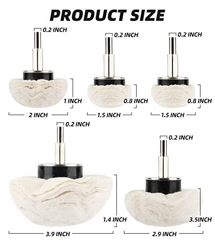 11pcs Buffing Wheel for Drill, Polishing Ball for Drill with 0.25" Hex Shafts, Cotton Polishing Kit for Rotary Tools, Sanding Headlight Rims Manifold Aluminum Chrome Stainless Steel