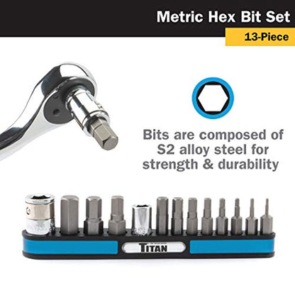 Titan 16112 Metric Hex Bit Set, 13 Piece (13 Piece Metric Hex Bit Set) - style: Standard