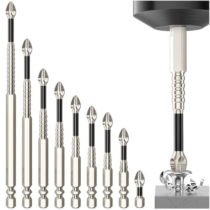 High Magnetic Screwdriver Drill Bit Set - 9Pcs K5 Impact Resistant Non Slip Bit - Magnetic Screwdriver Set - Screwdriver Bit Set - 25 50 65 70 75 90 100 120 150 (9pcs) - color: 9 Pcs