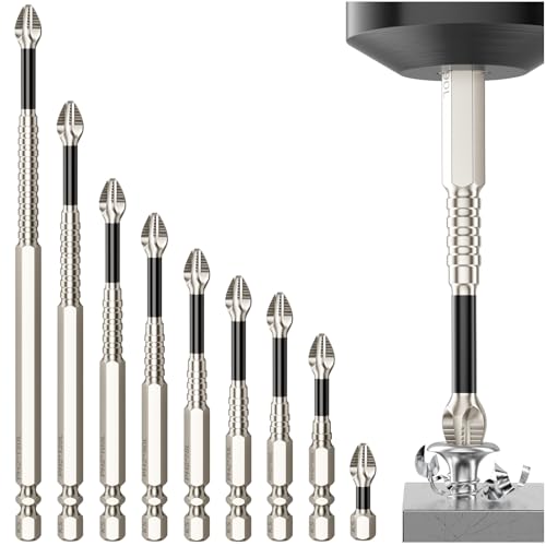 High Magnetic Screwdriver Drill Bit Set - 9Pcs K5 Impact Resistant Non Slip Bit - Magnetic Screwdriver Set - Screwdriver Bit Set - 25 50 65 70 75 90 100 120 150 (9pcs) - color: 9 Pcs