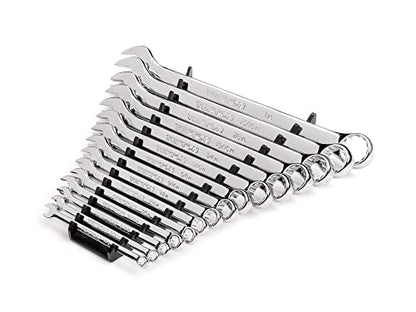 TEKTON Combination Wrench Set with Rack, 15-Piece (1/4-1 in.) | WCB92106 - size: 15-pc. (1/4-1 in.), style: Rack