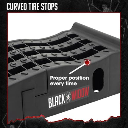 Car Service Ramps for Oil Change, 7,500 lb GAWR, 6.5" Lift, Underbody Access, Black Widow, Pair