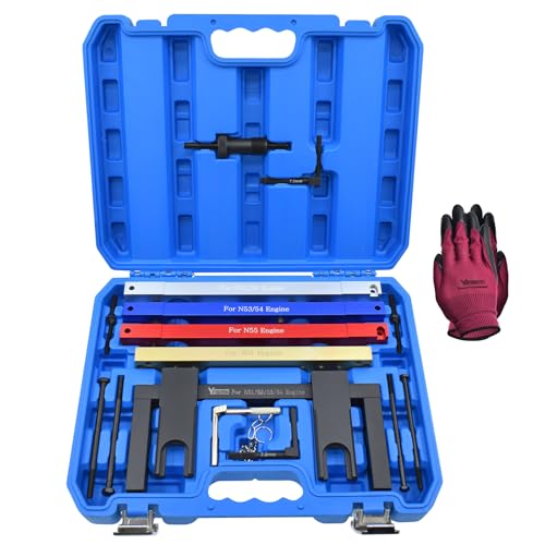 Master Engine Timing Vanos Camshaft Alignment Locking Tool Kit | Compatible with BMW 2.5L 3.0L N51 N52 N53 N54 N55 S55 Engines, Crankshaft Flywheel Alignment Tool Kit - color: Blue-New