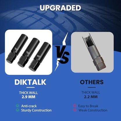 10 Spline Lug Nut Key Set, Thick Wall Spline Socket Set for Wheel Lug Nuts Removal, TA20-17/19, TA20-19/21, TA23-21/22,CR-MO (3 Piece Set) - size: 3PCS Spline Lug Nut Socket Set